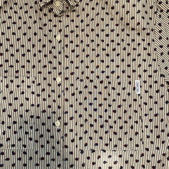 Vintage  80’s Cherokee Striped Floral Button front shirt - Picture 3 of 9